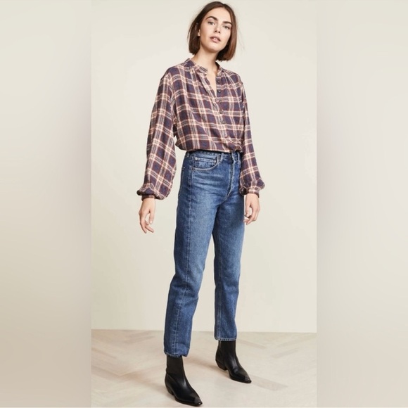 Free People Plaid Northern Bound Flannel Henley top size XS - Picture 11 of 11